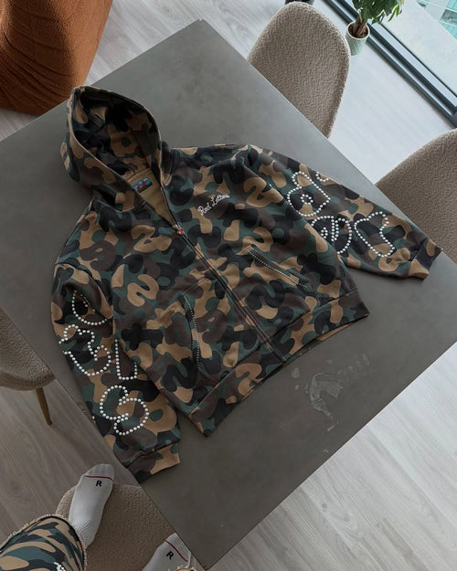 Unisex Camo Zip Up